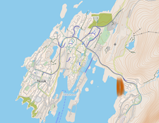 Map of Nuuk and surrounds; OpenStreetMap; CyclOSM view; 9 February 2023