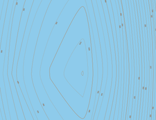 View of the centre of the contour lines, with the central triangle at ~1020m