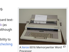 From the Word processor (electronic device), captioned ‘A Xerox 6016 Memorywriter Word Processor’